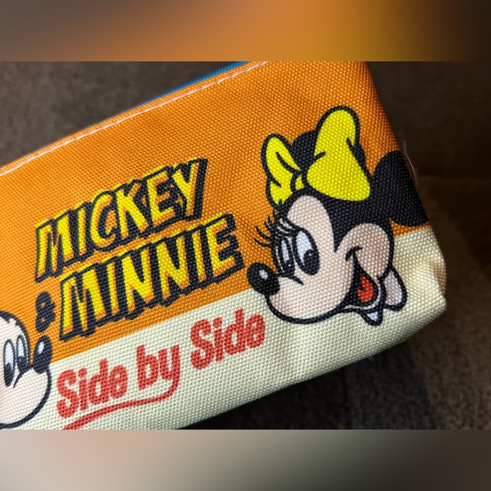 Mickey Mouse & Minnie Mouse Small Zipper Pouch Bag Official Disney Japan Classic - Picture 4 of 7
